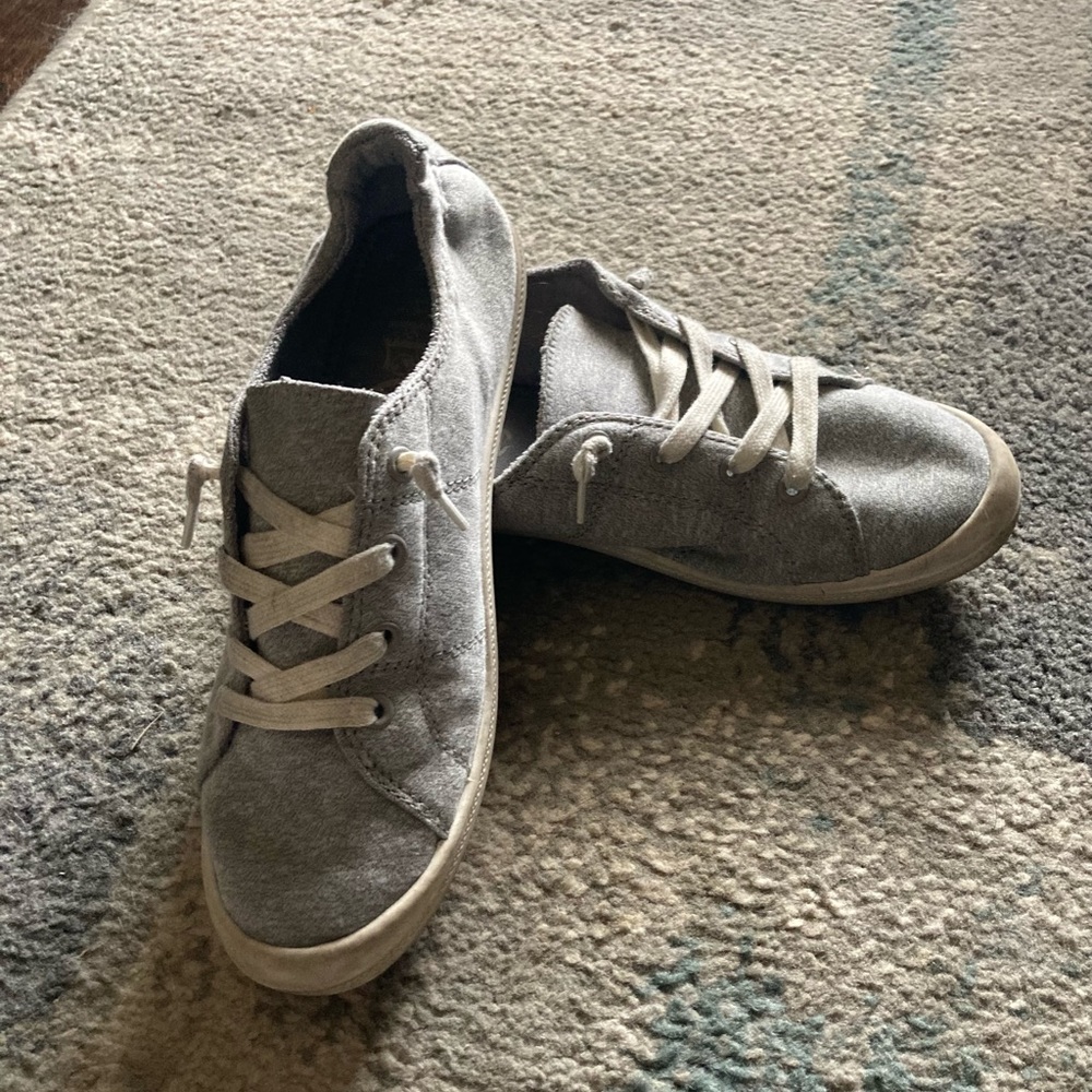 Gray slip on sneakers
